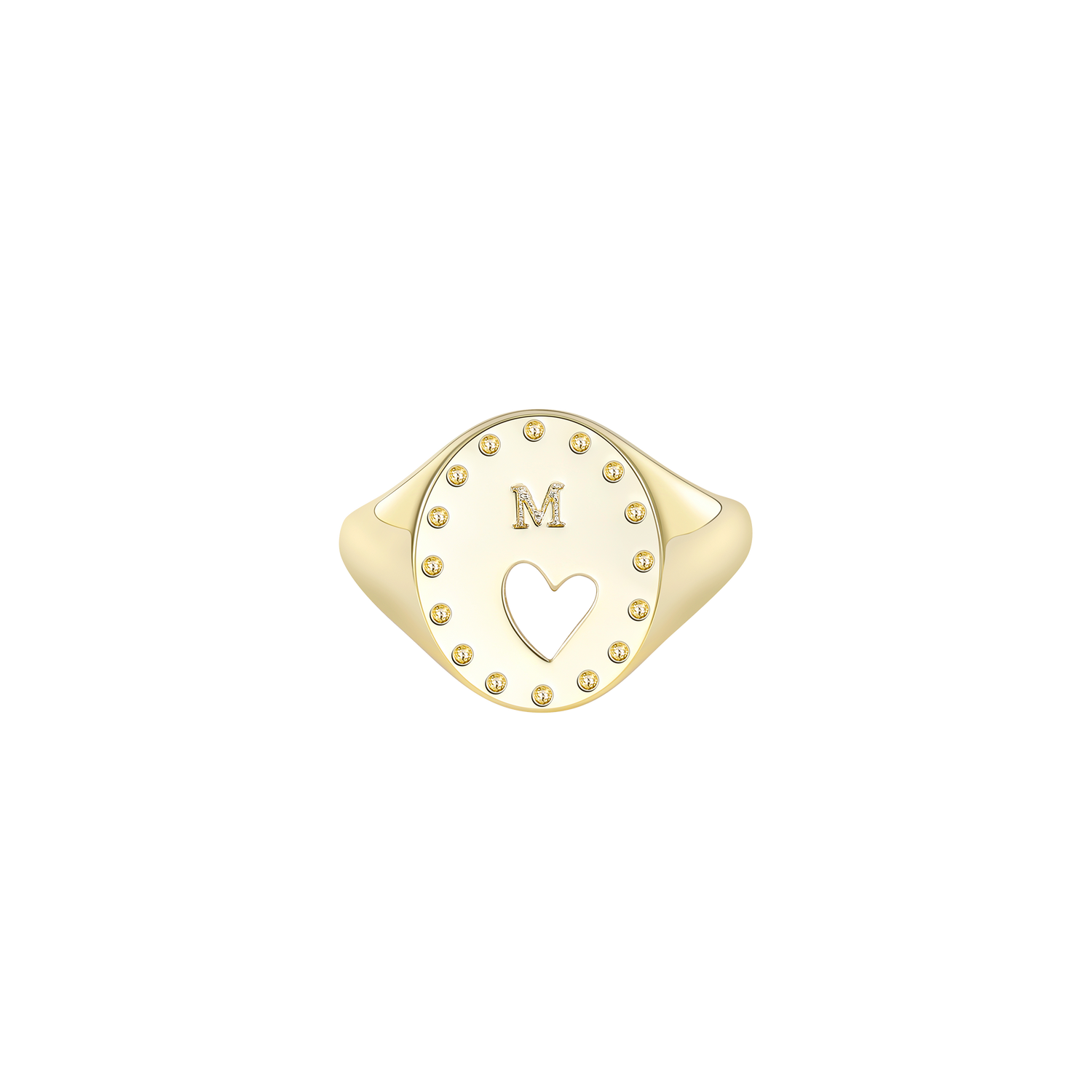 Anello traforato a cuore inciso