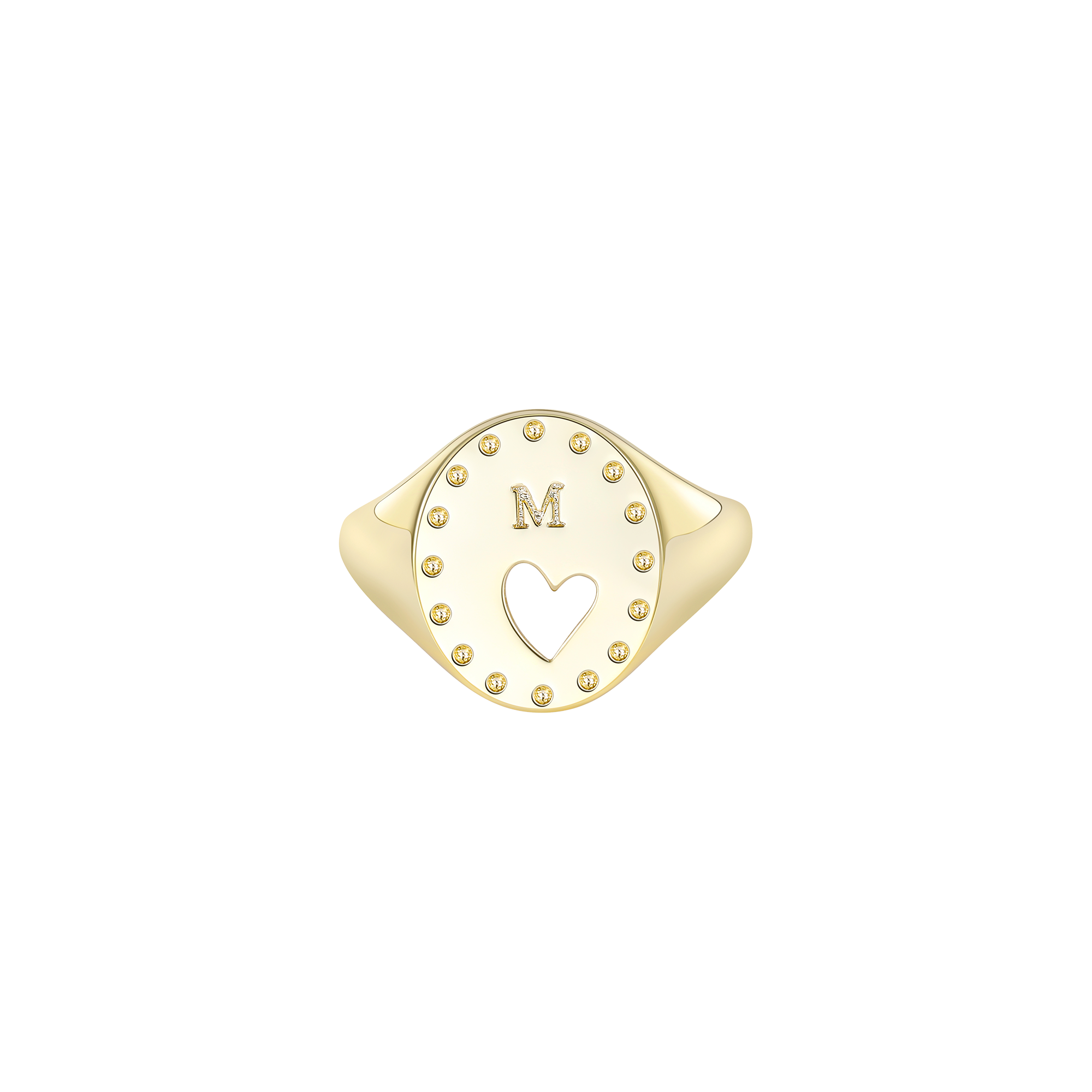 Anello traforato a cuore inciso