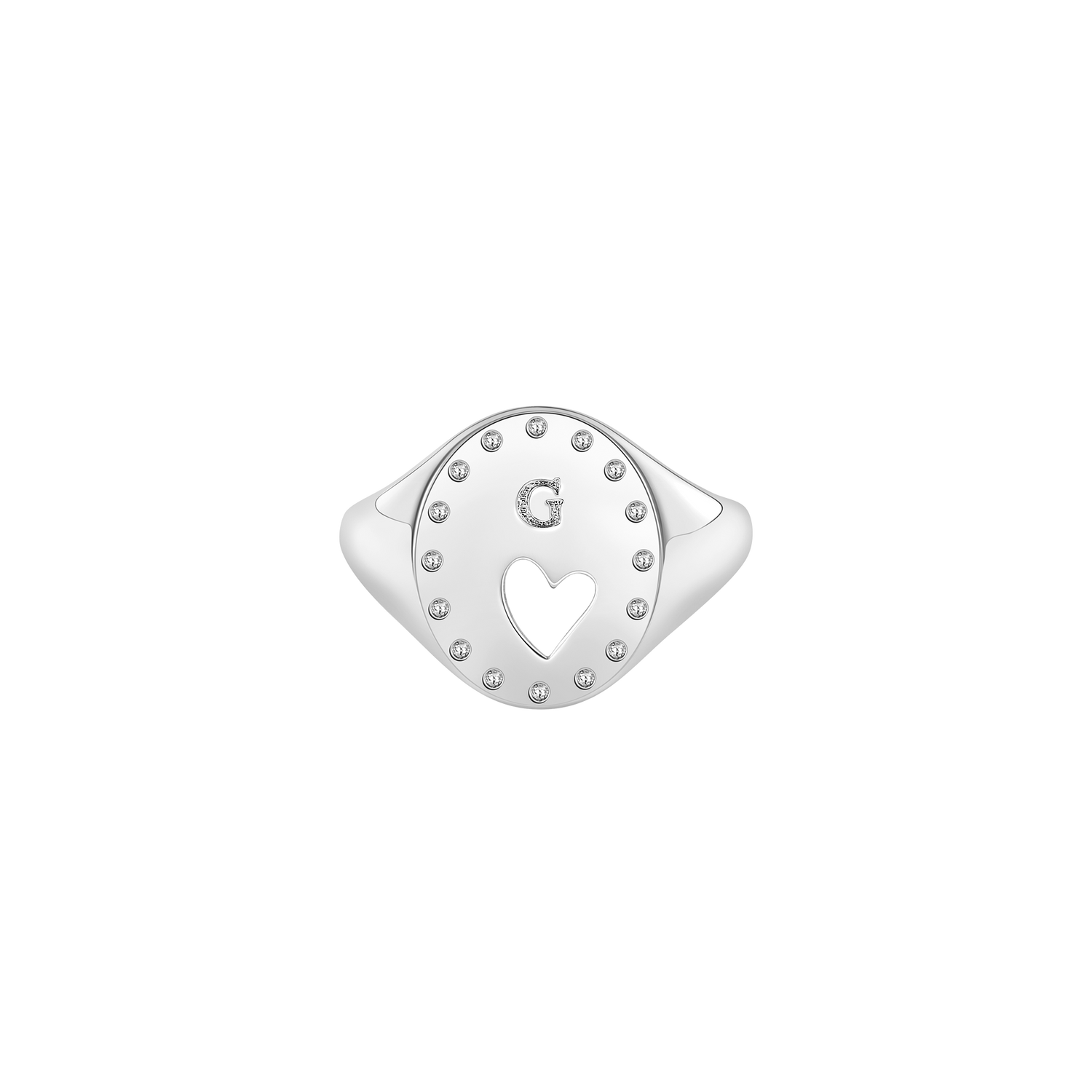 Anello traforato a cuore inciso