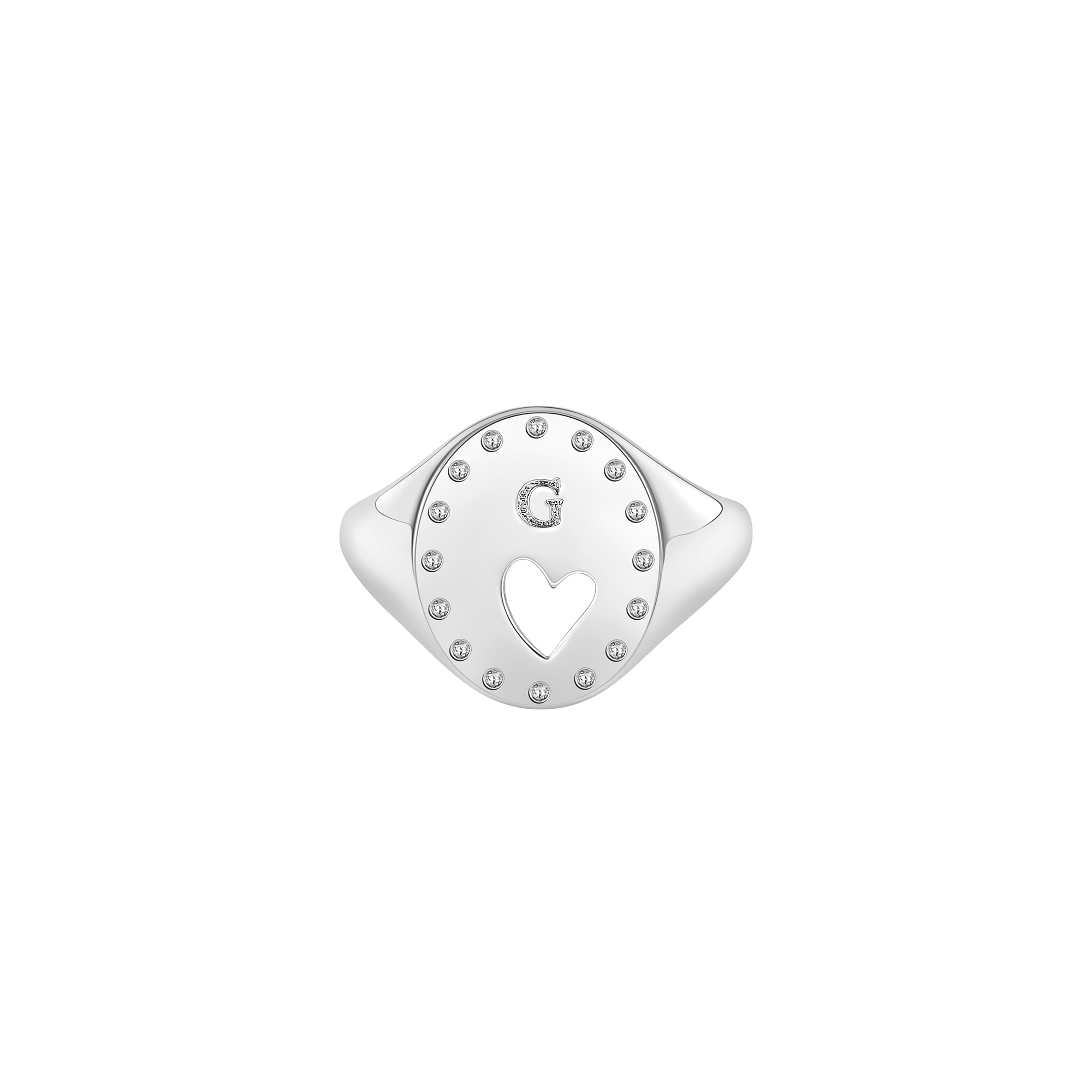 Anello traforato a cuore inciso