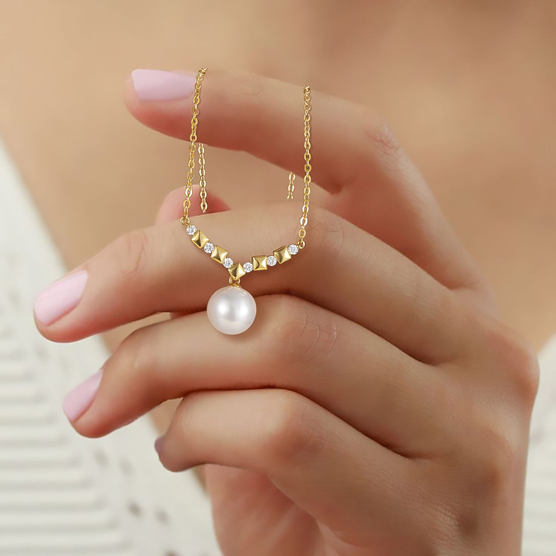 gold pearl necklace, vintage pearl necklace, diamond pearl necklace,mother&