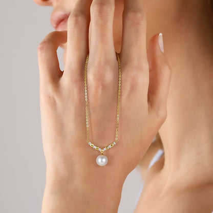 freshwater pearl necklace,gold and pearl necklace, dainty pearl necklace,white pearl, pearl and diamond necklace, pearl pendant necklace