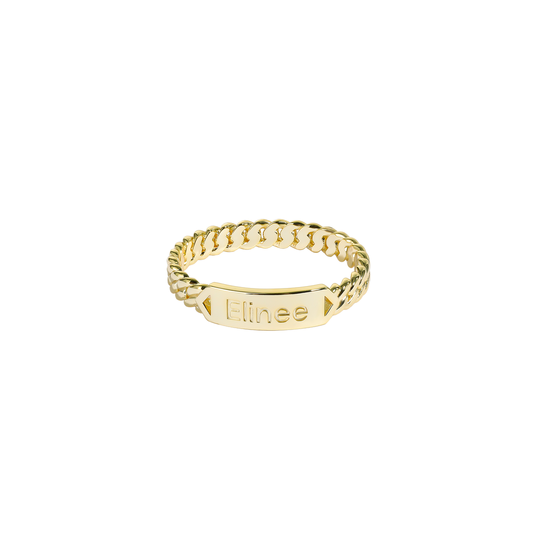 Anello con targhetta intrecciata