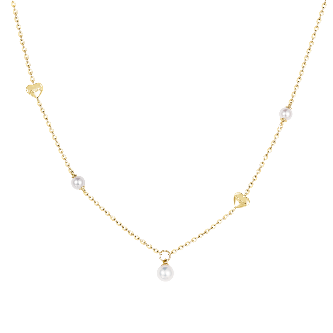 Asymmetrical Pearl Gold Necklace
