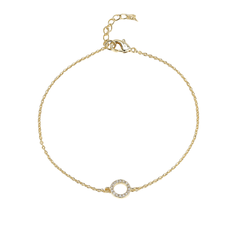 Circle Gemstone Gold Bracelet