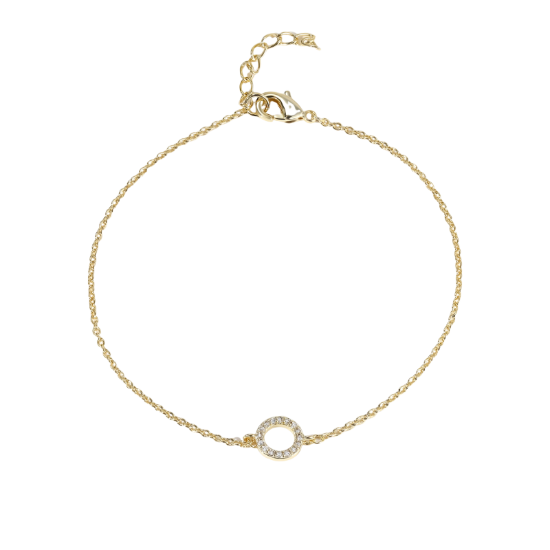 Bracciale in oro con pietre preziose circolari