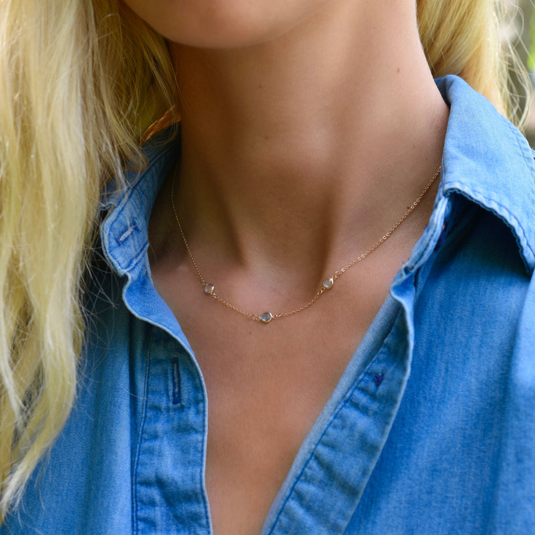 mother birthstone necklace,  3 birthstone necklace,  dainty gold necklace, gold necklace for women, simple necklaces