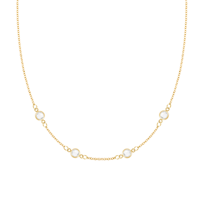 birthstone necklace for mom, multi stone gold necklace, custom birthstone necklace, gold necklace for women, 4 birthstone necklace