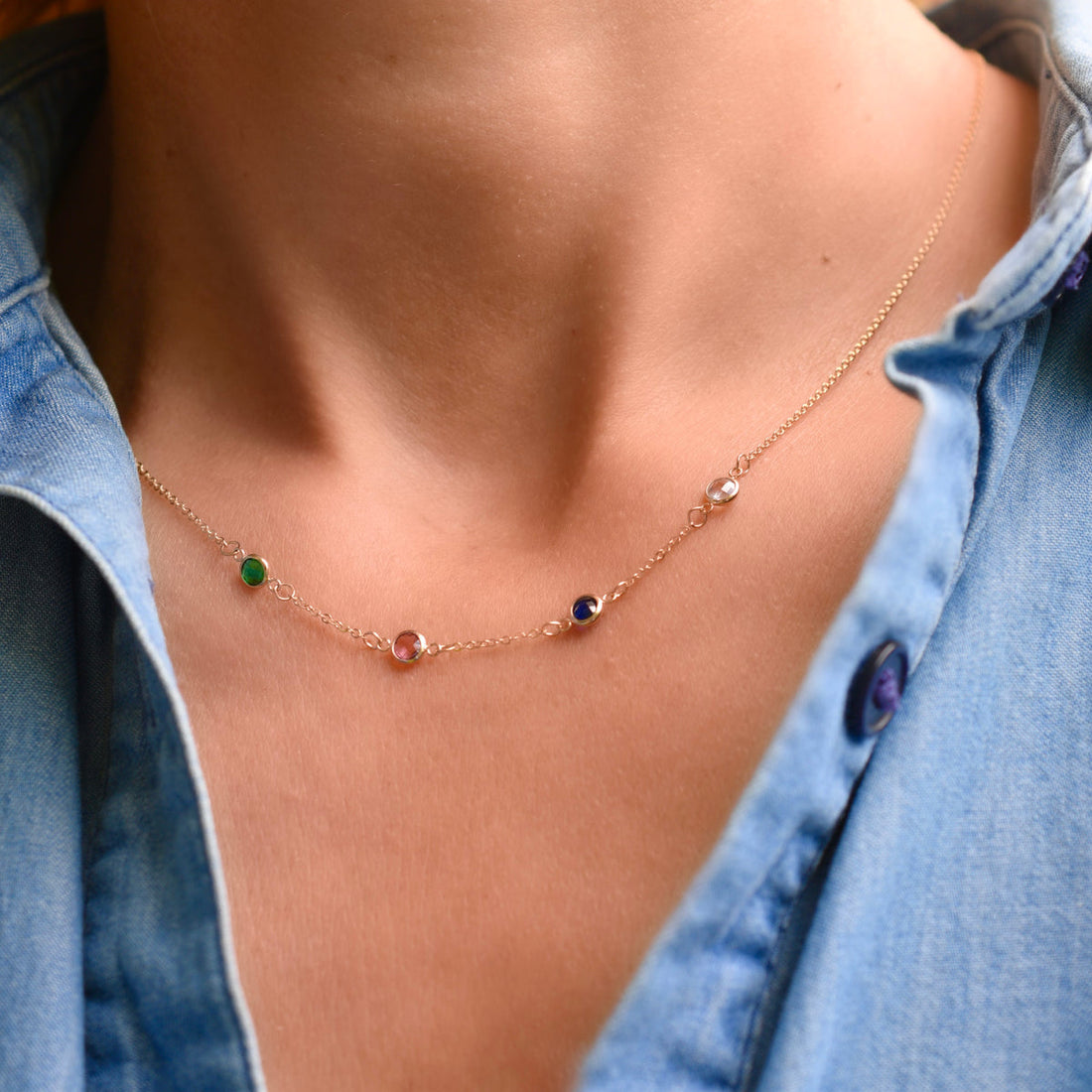 birthstone necklace, august 4 birthstone, simple gold necklace, personalized birthstone necklace, family necklace
