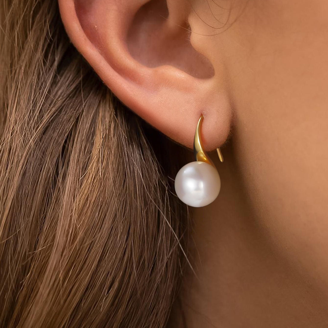 Classic Freshwater Pearl Fish Hook Earrings