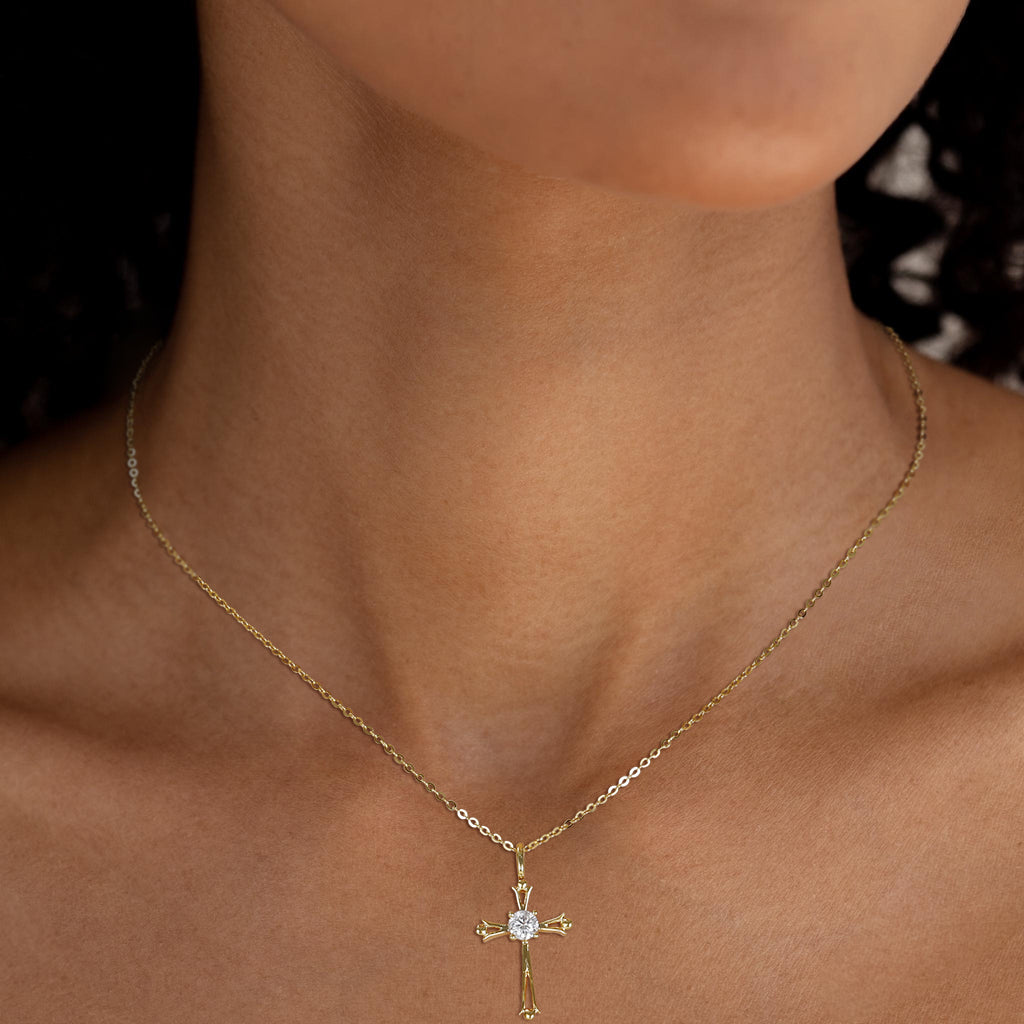 dainty cross necklace, personalized cross necklace, cross pendant in 14k gold, jewelry necklace, best necklace for women