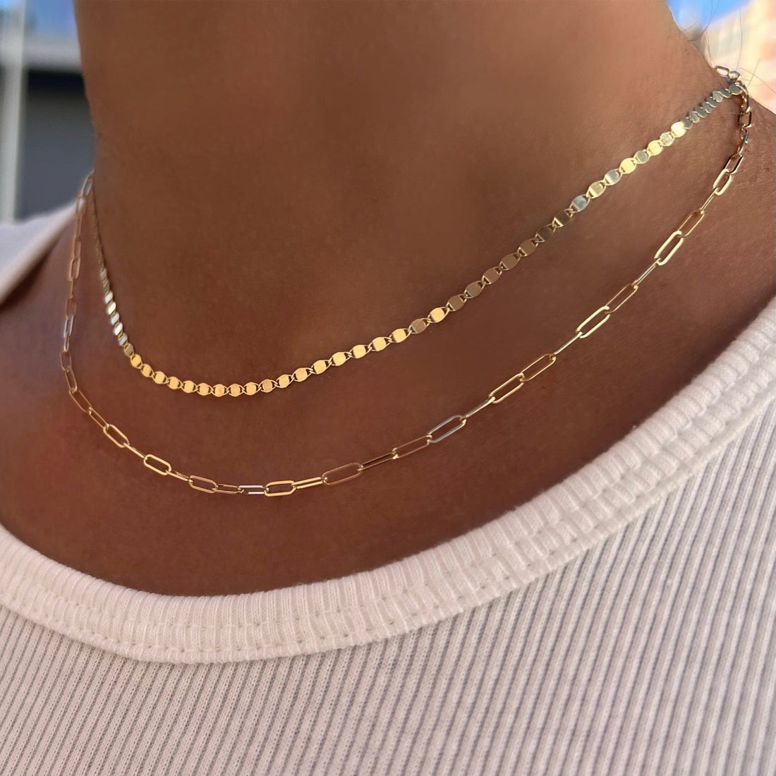 chain necklace, paper clip necklace, dainty chain necklace