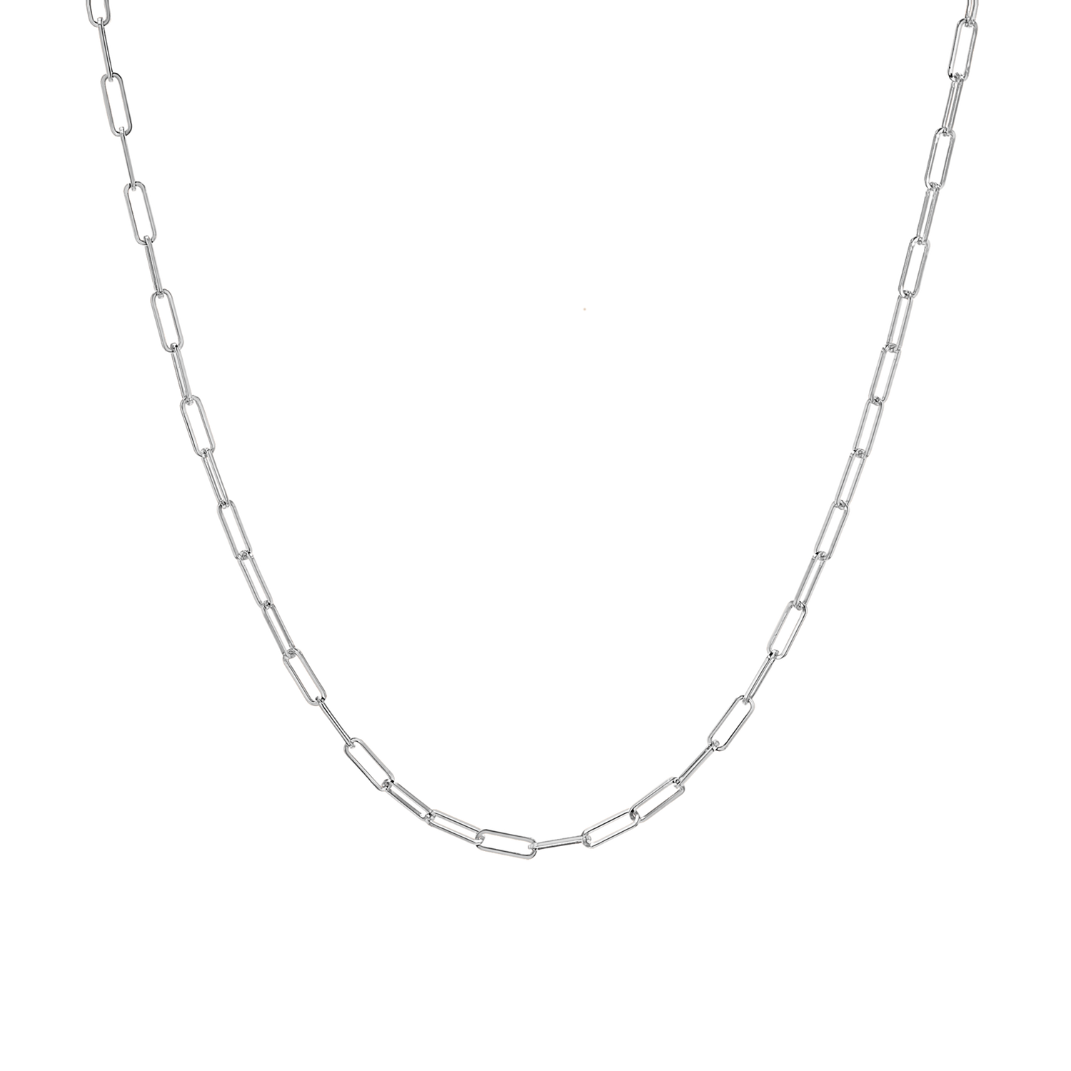 fashion chain necklace, 14K white gold chain, designer chain necklace
