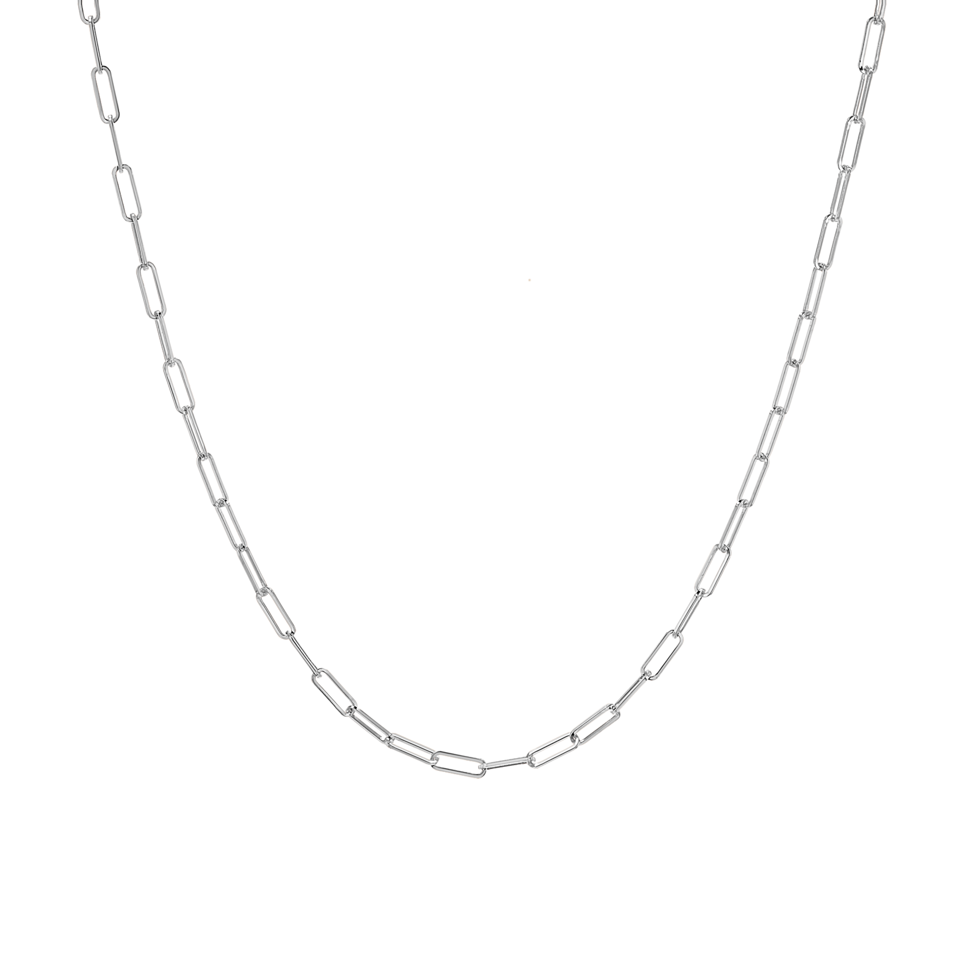 fashion chain necklace, 14K white gold chain, designer chain necklace