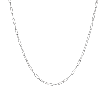 fashion chain necklace, 14K white gold chain, designer chain necklace