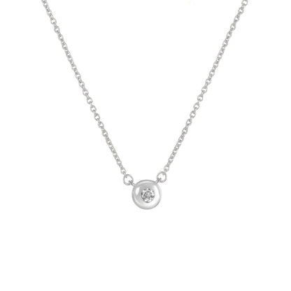 gold solitaire necklace, white gold jewelry, white gold birthstone necklace, personalized mother necklace, simple gold necklace