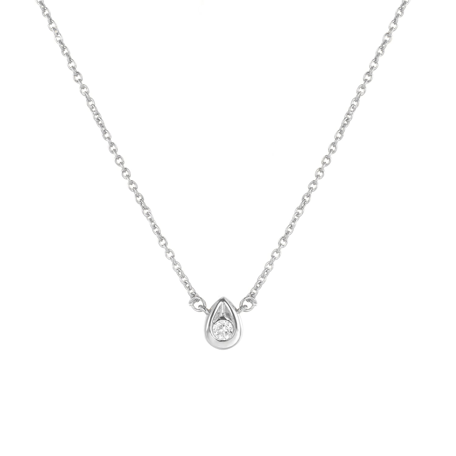 teardrop necklace gold,white gold jewelry, white gold birthstone necklace,white gold necklace for women, custom birthstone necklace