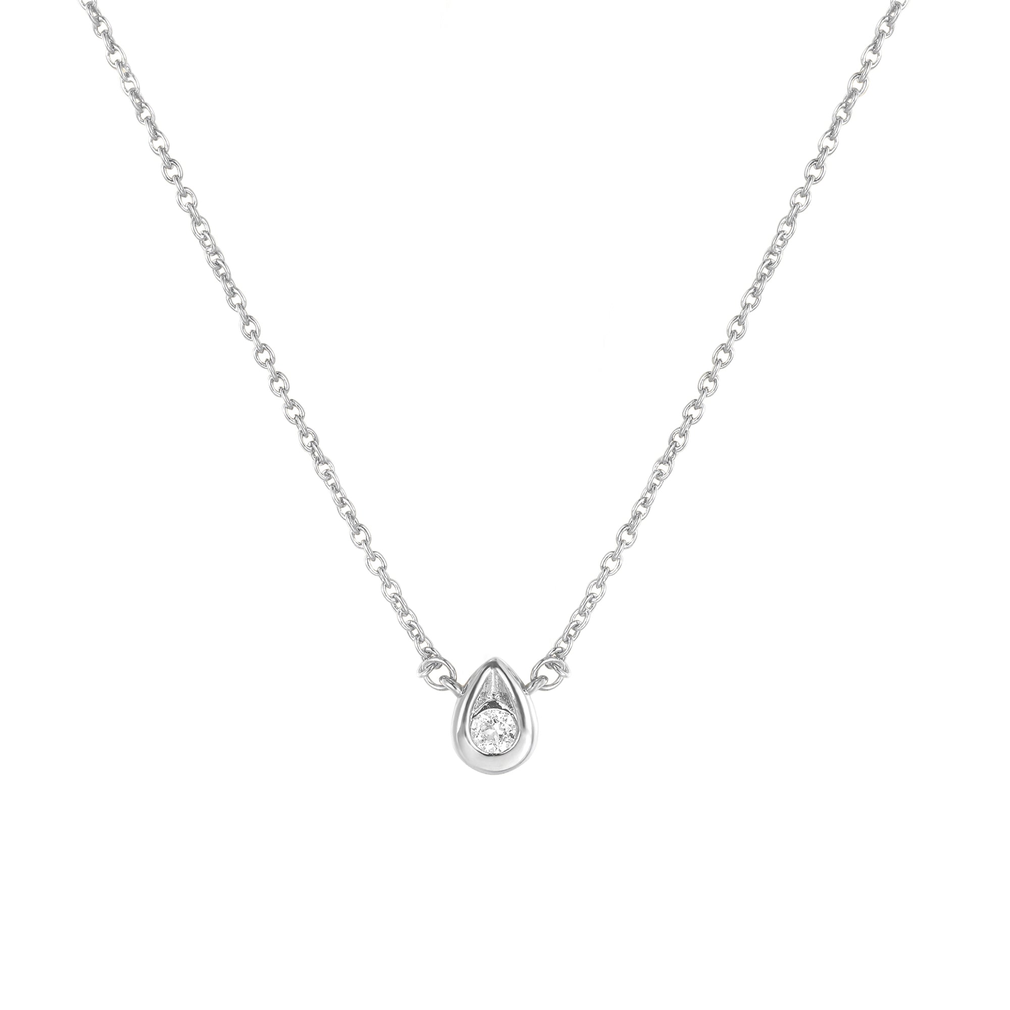 teardrop necklace gold,white gold jewelry, white gold birthstone necklace,white gold necklace for women, custom birthstone necklace