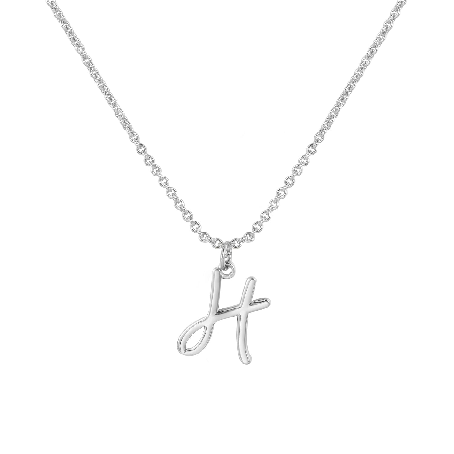 initial pendant necklace, white gold initial necklace, letter charm necklace, anniversary gifts for girlfriend, mother&