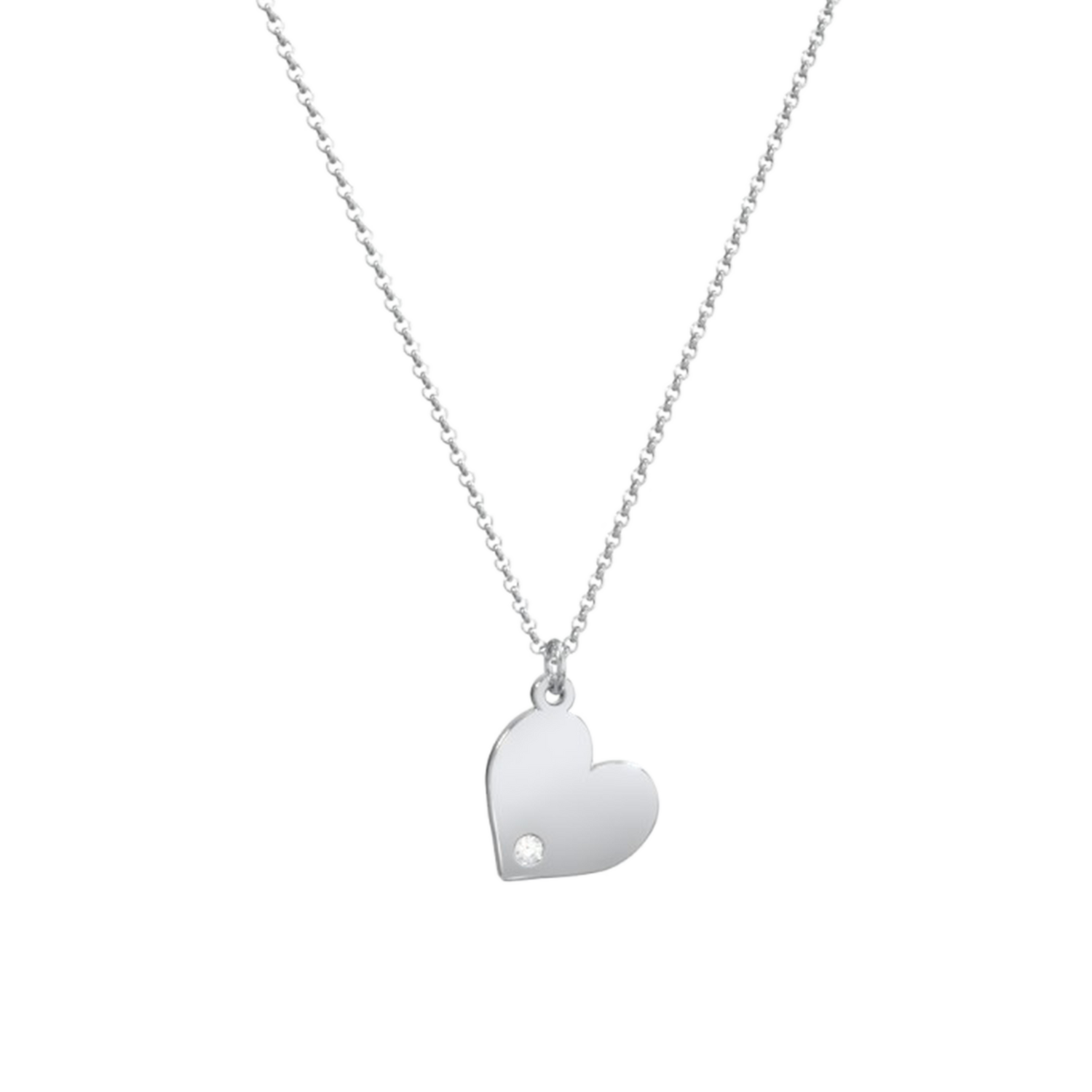 heart gold necklace, white gold jewelry, white gold heart necklace, custom necklace for women, gold charm necklace