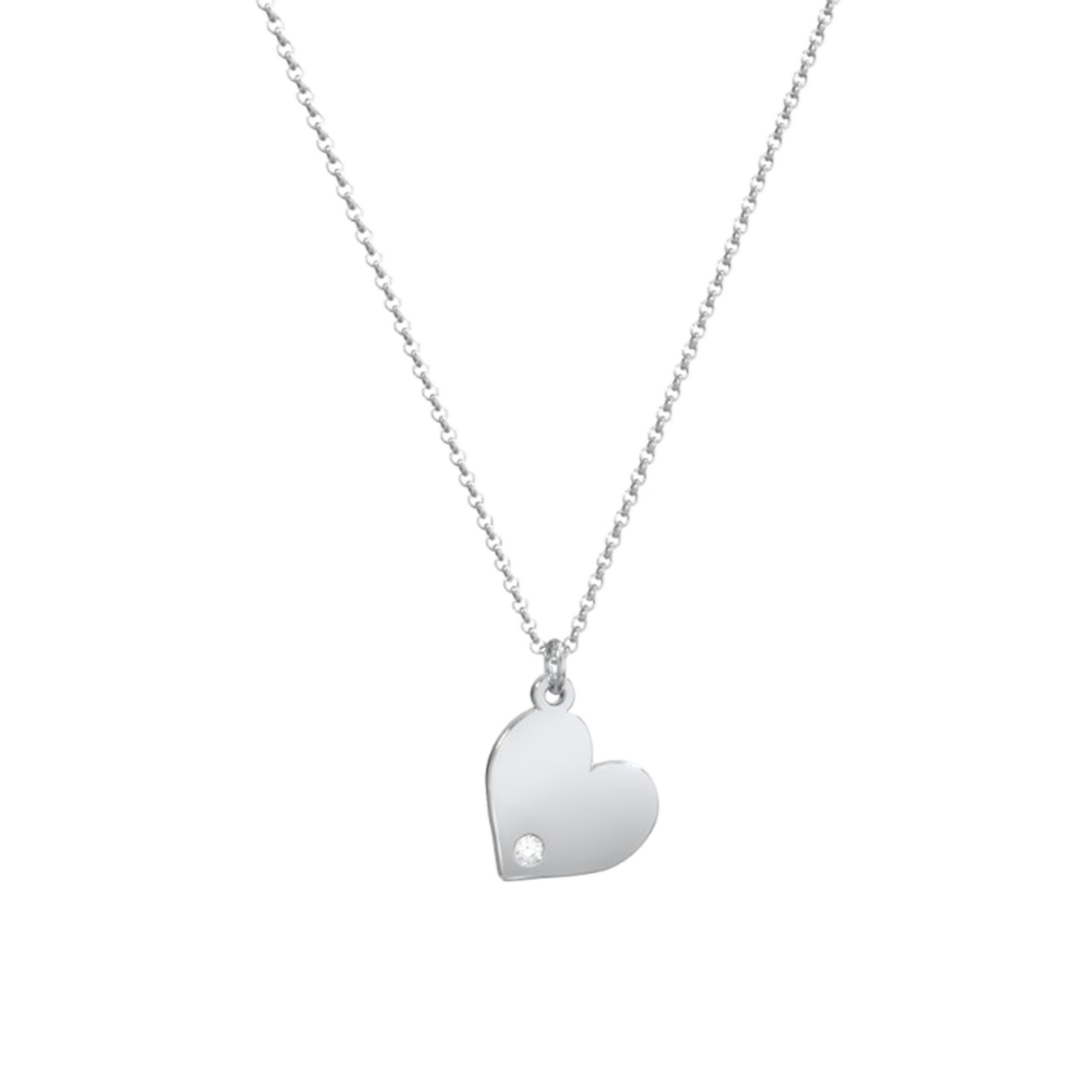 heart gold necklace, white gold jewelry, white gold heart necklace, custom necklace for women, gold charm necklace