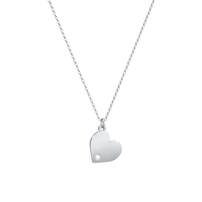 heart gold necklace, white gold jewelry, white gold heart necklace, custom necklace for women, gold charm necklace