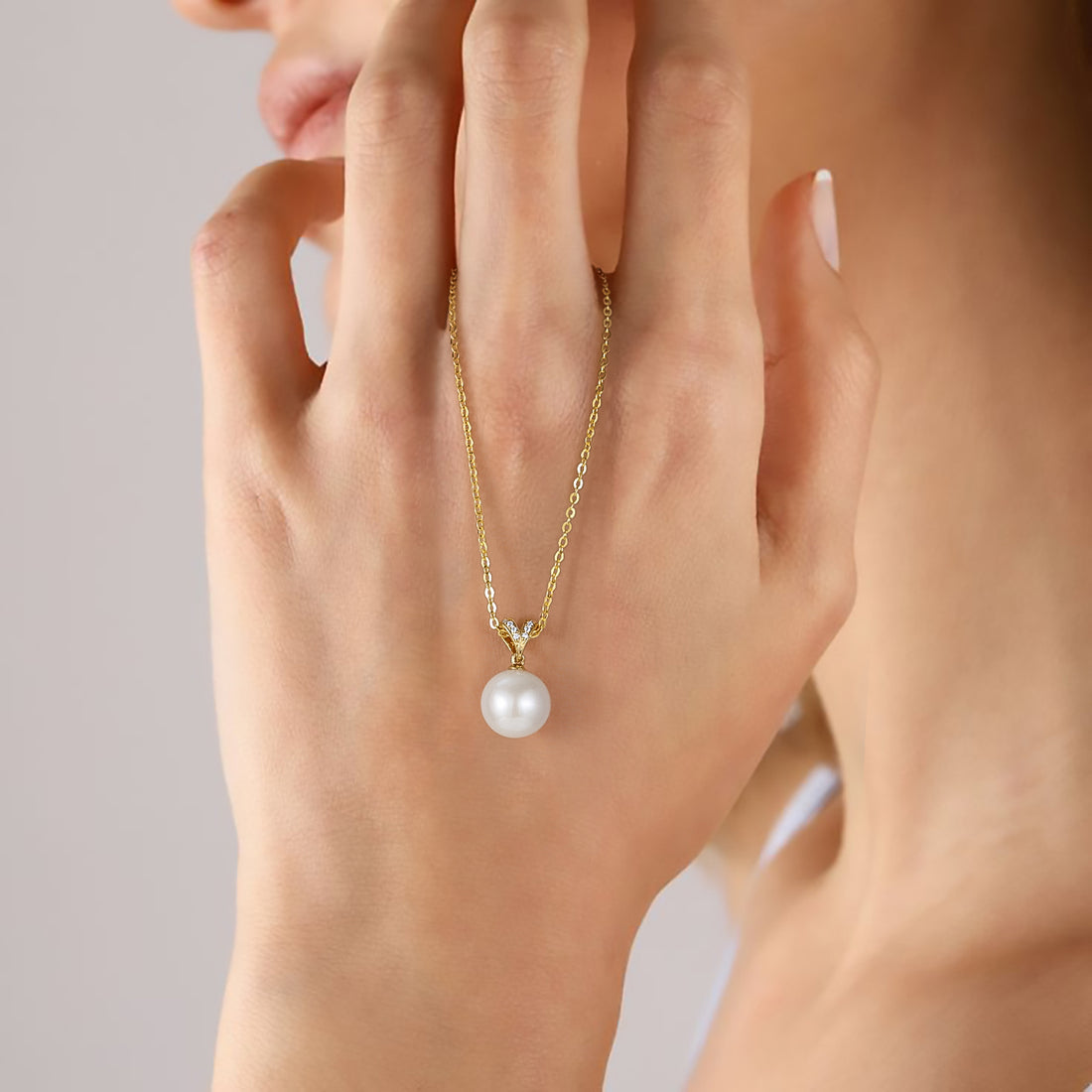 gold pearl necklace, vintage pearl necklace, diamond pearl necklace,mother&