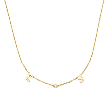 initial necklace with birthstone, birthstone necklace for mom, solid gold necklace, personalized mothers necklace, gold initial necklace, 2 letter necklace