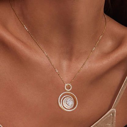 round necklace, moissanite necklace womens,  delicate necklaces, gold fashion jewelry, gold jewelry for women
