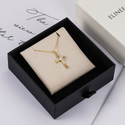 birthstone cross necklace, custom birthstone necklace, women&