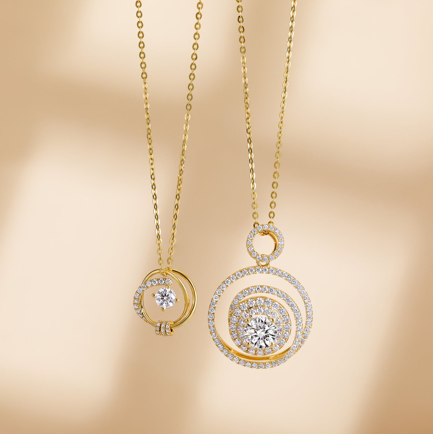 round necklace gold, moissanite necklace for women, diamond necklace set, women&