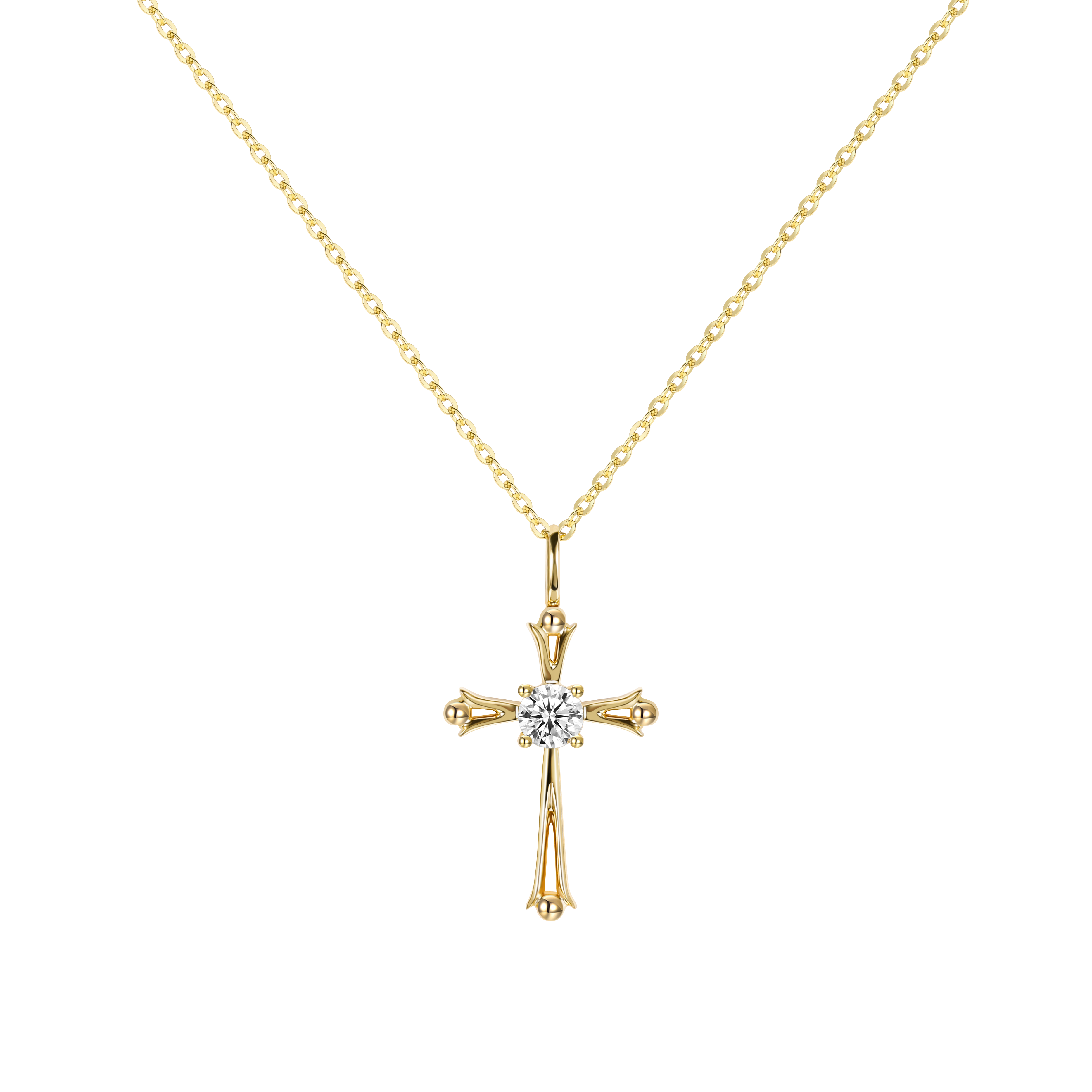 Cross Birthstone Necklace