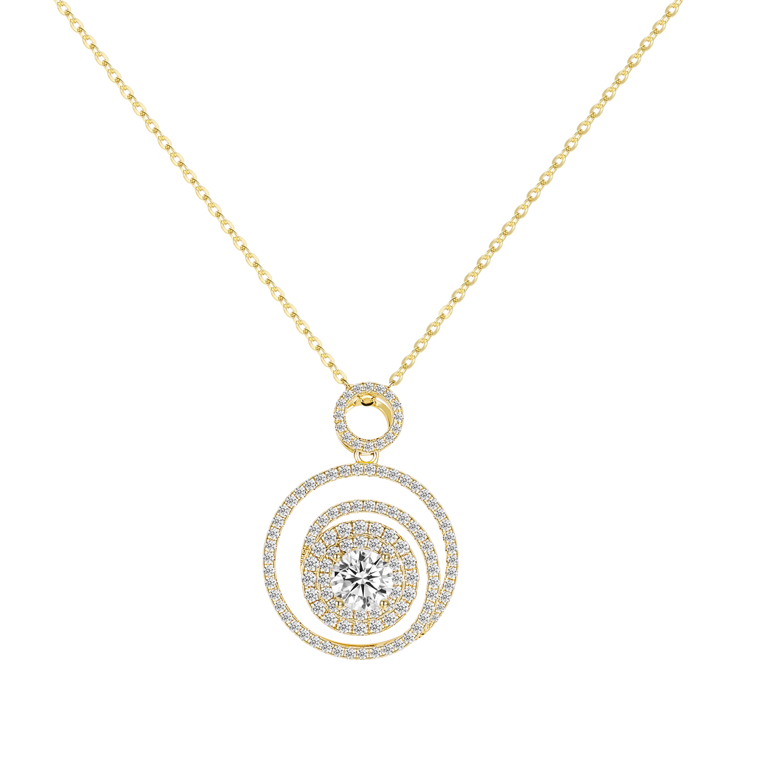 moissanite vs lab diamond, moissanite necklace, luxury gold necklace, round pendant necklace, mother&