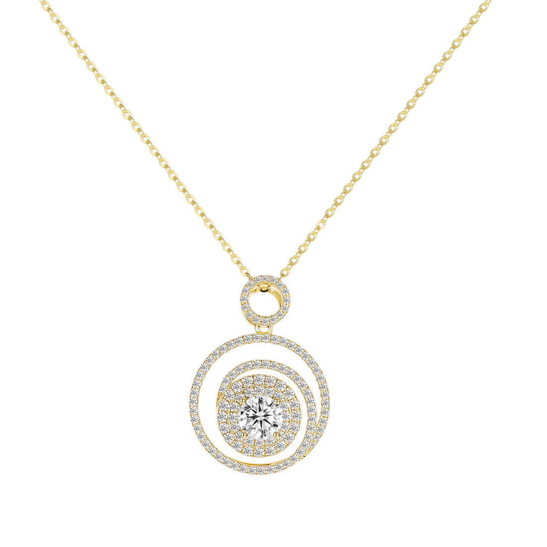 Luxury Round Forever Moissanite Necklace For Women