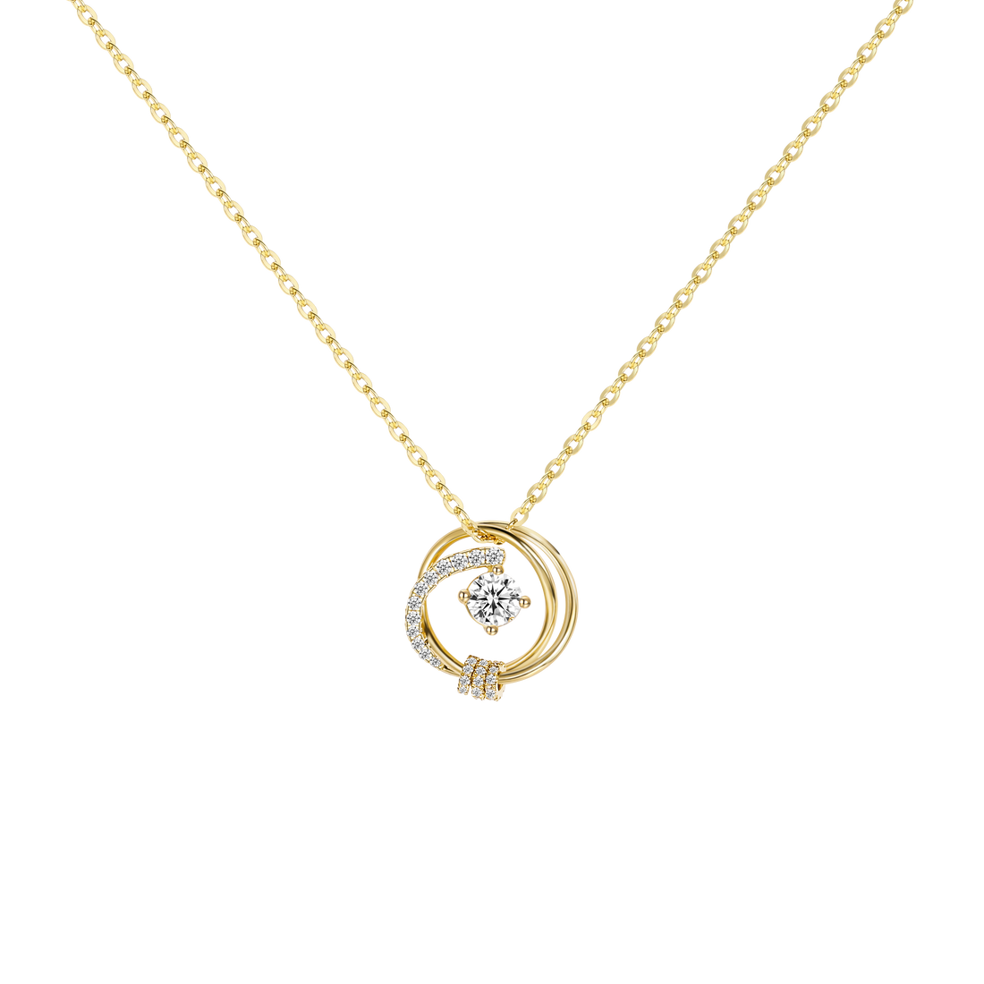 Halo Style Moissanite Pendant Necklace