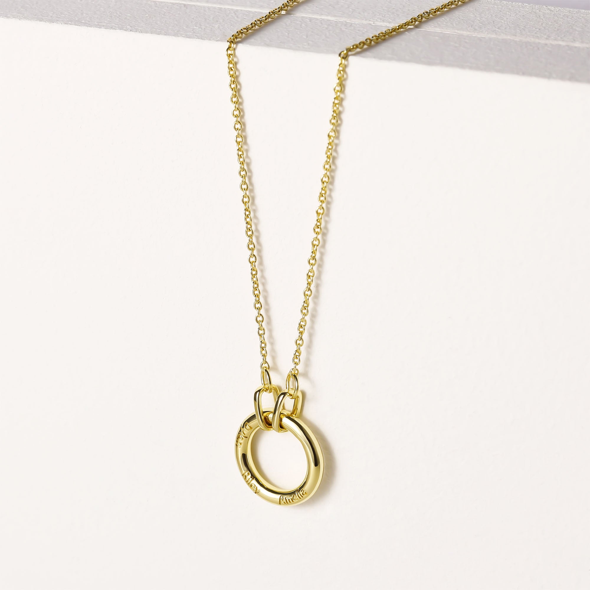 14k gold name necklace, personalized mom necklace, elegant gifts, 14K gold pendant, circle necklace