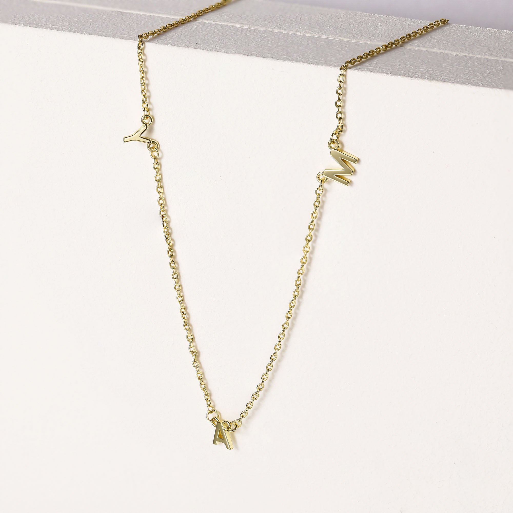 custom initial necklace, 14K gold initial necklace,gold jewelry set, elegant gifts, mother&