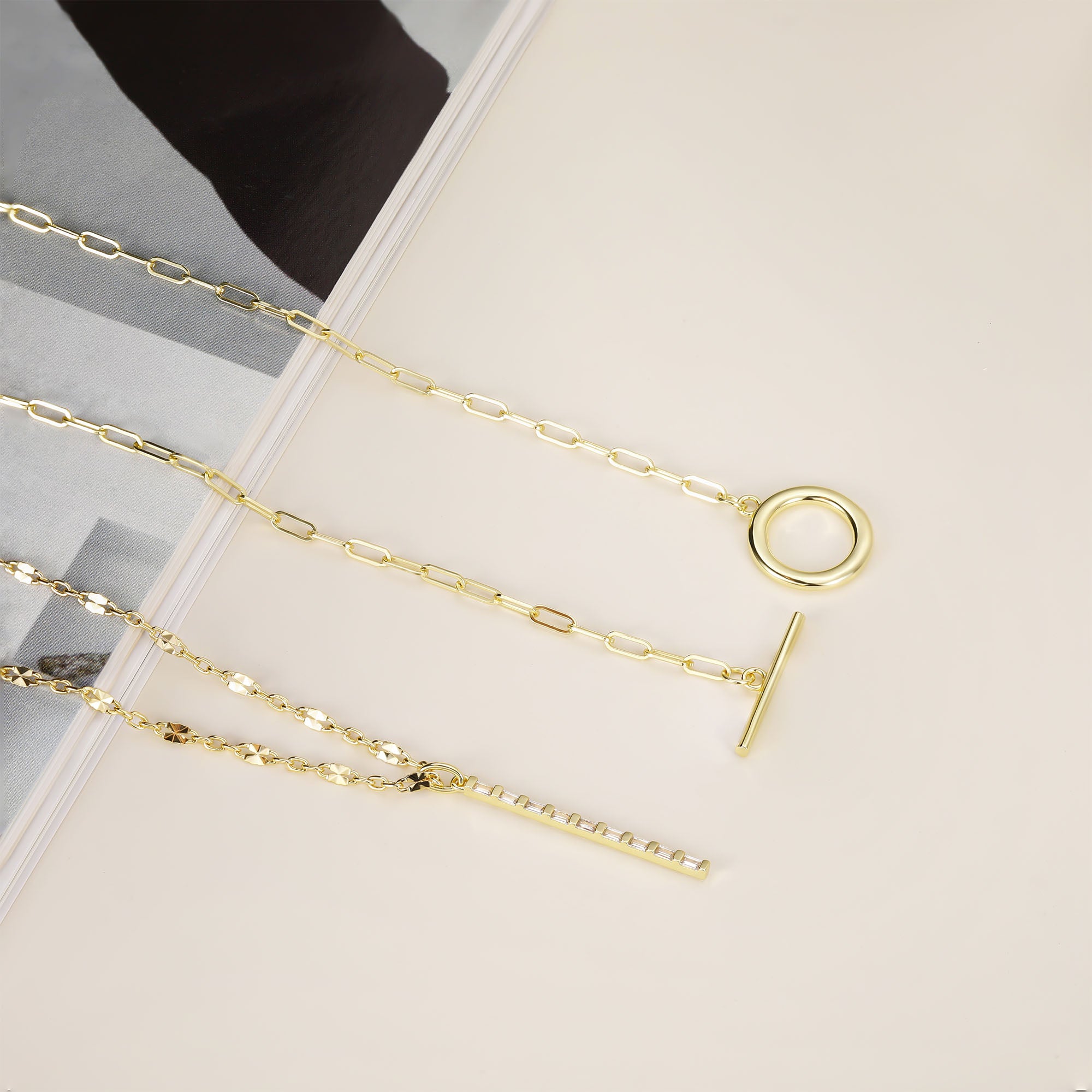 jewelry set for women,gold baguette necklace, designer pendants, 14k gold pendant, yellow gold pendant