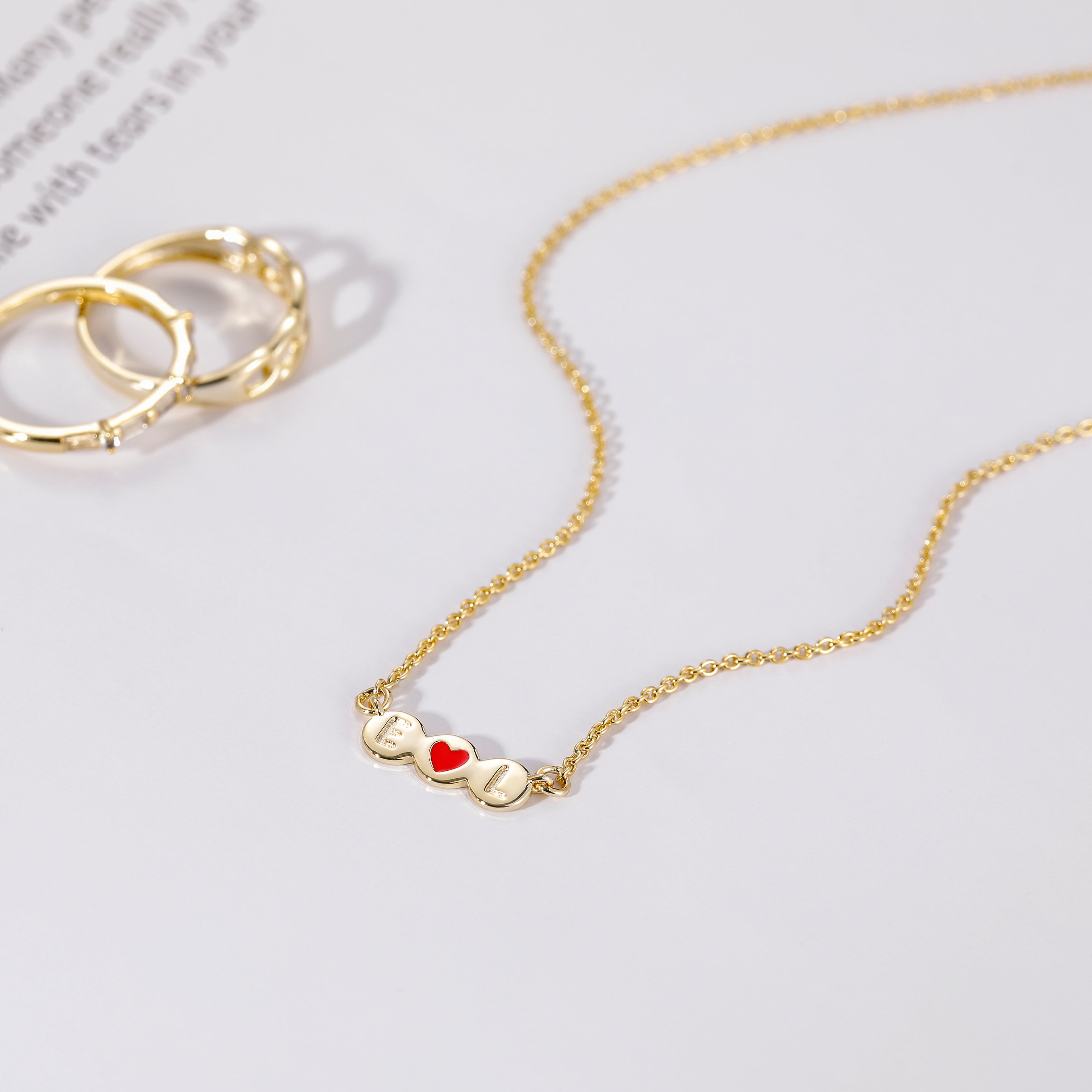 gold initial necklace, gold heart necklace, gold jewelry necklace, layered necklace, 10K gold necklace