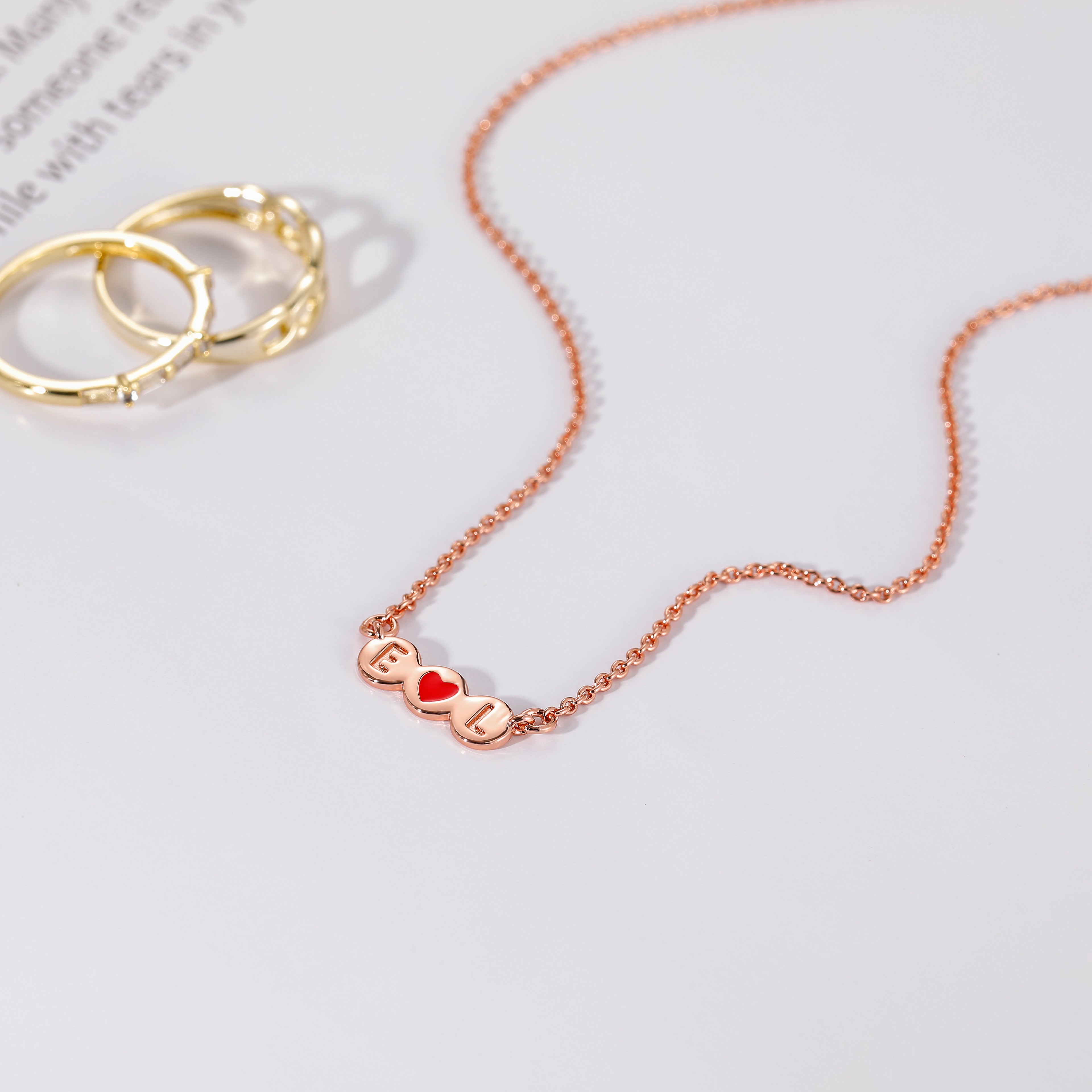 heart necklace with initial, rose gold initial necklace, rose gold heart necklace, personalized gold necklace, necklace for girls