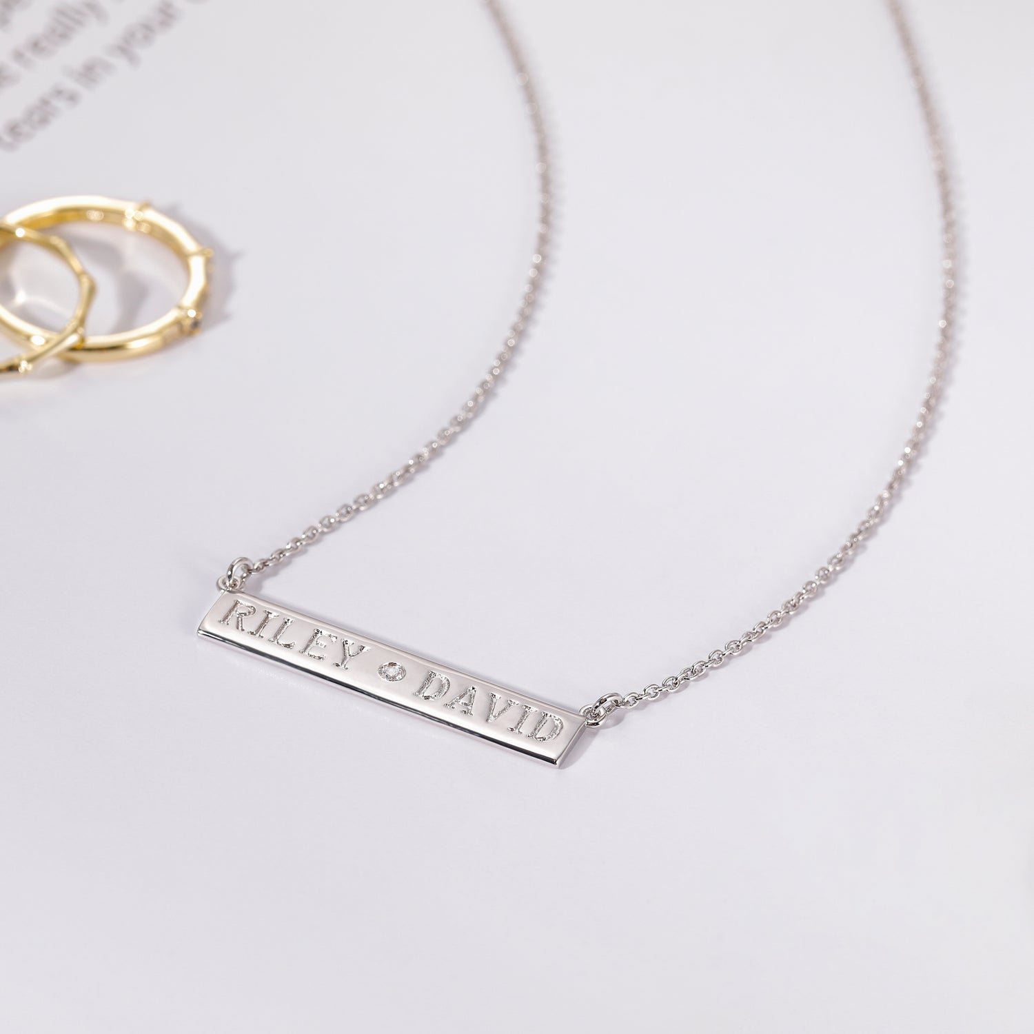 custom engraved necklace, white gold necklace,customized name necklace, girlfriend&