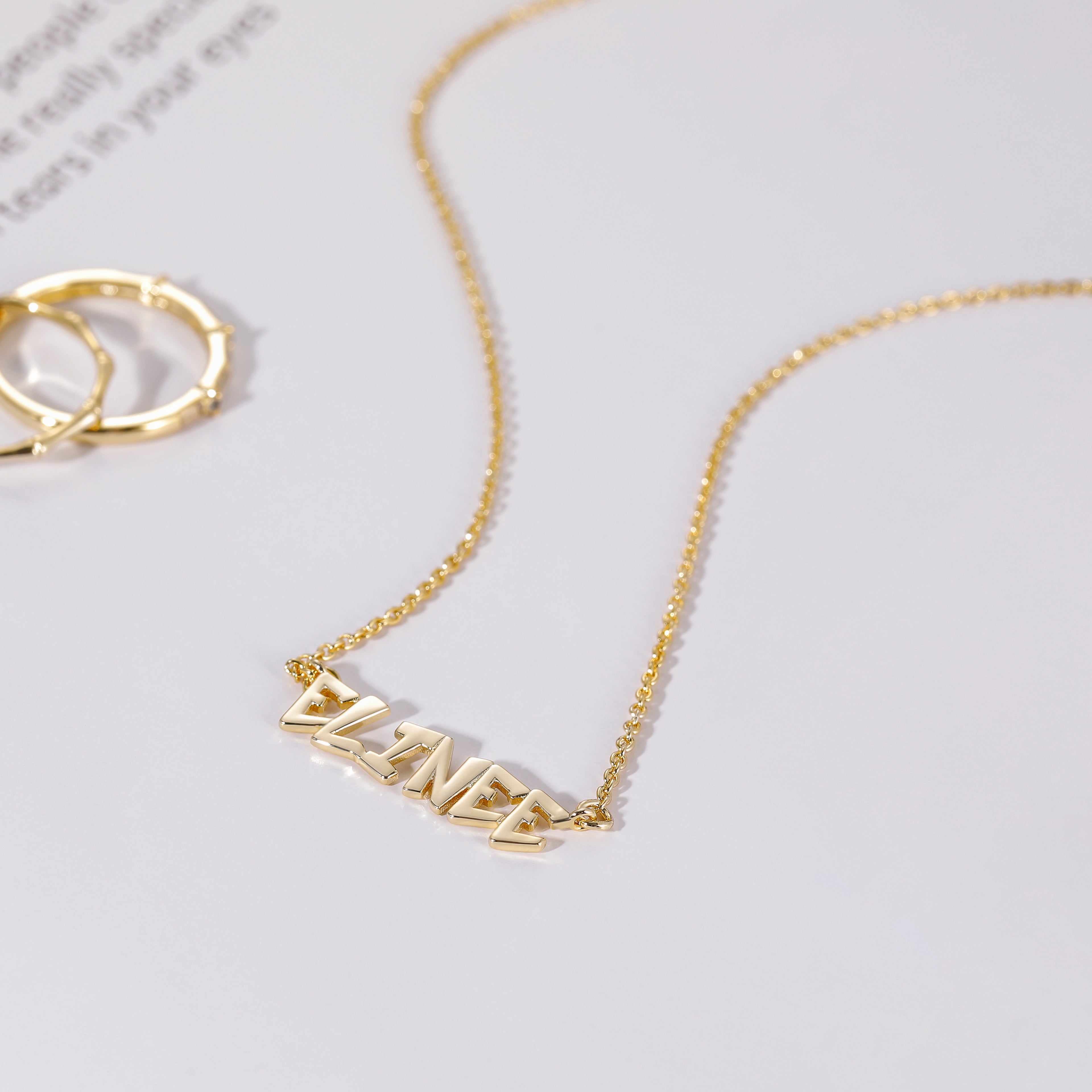 gold name necklace, custom name pendant, 10k gold necklace, simple gold necklace