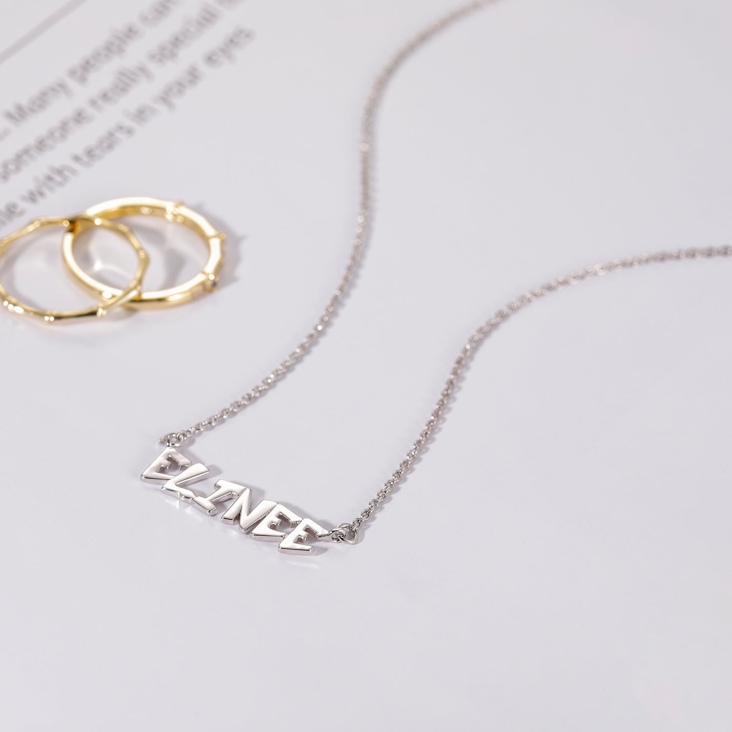 white gold necklace for women, gold name necklace, custom charm necklace, childrens name necklace, fashion necklace
