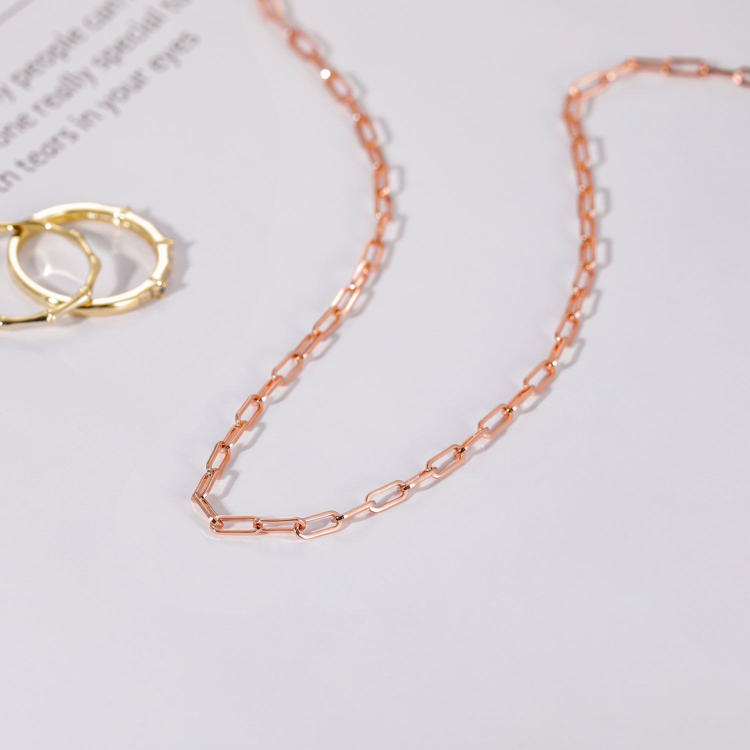 rose gold necklace, italian necklace, solid gold chain necklace