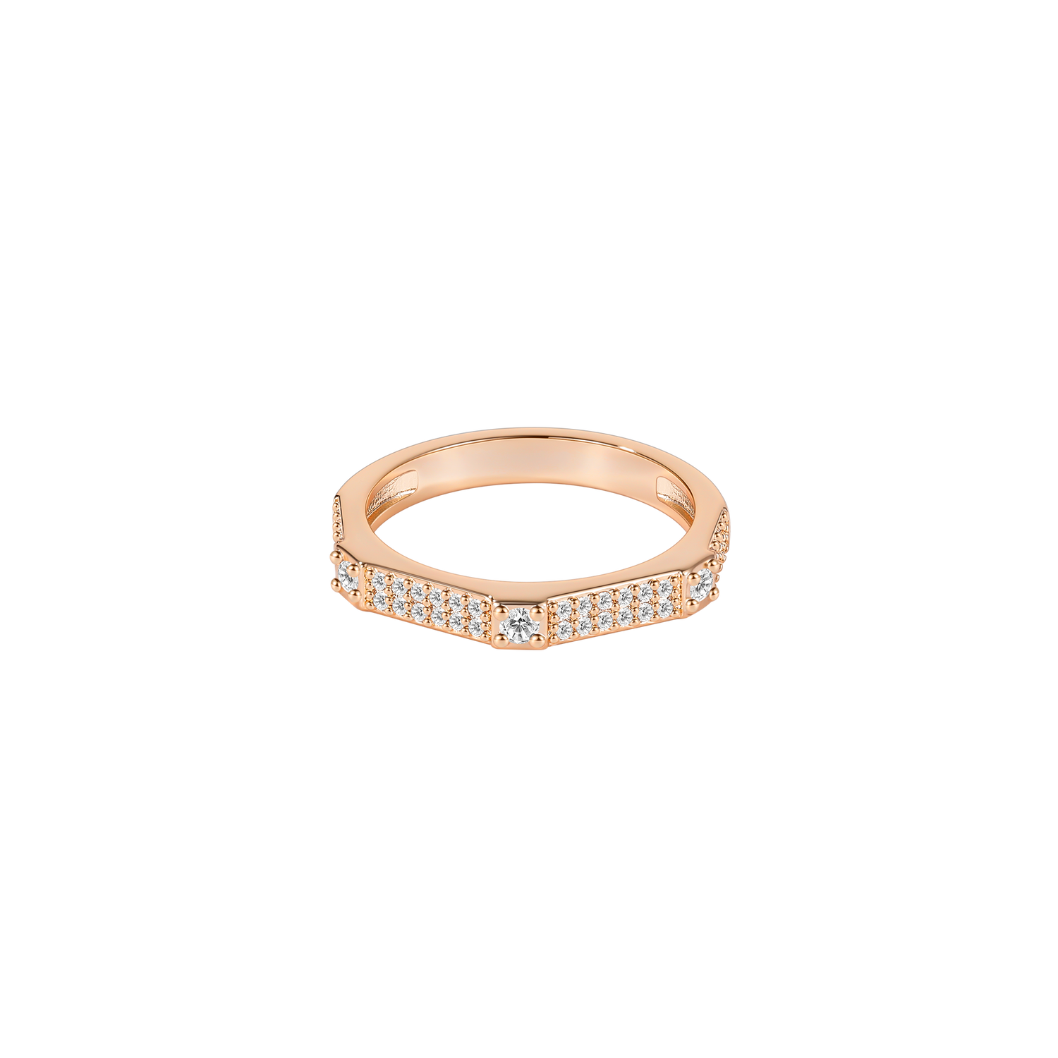Anello con pietra preziosa eterna da danza rotonda