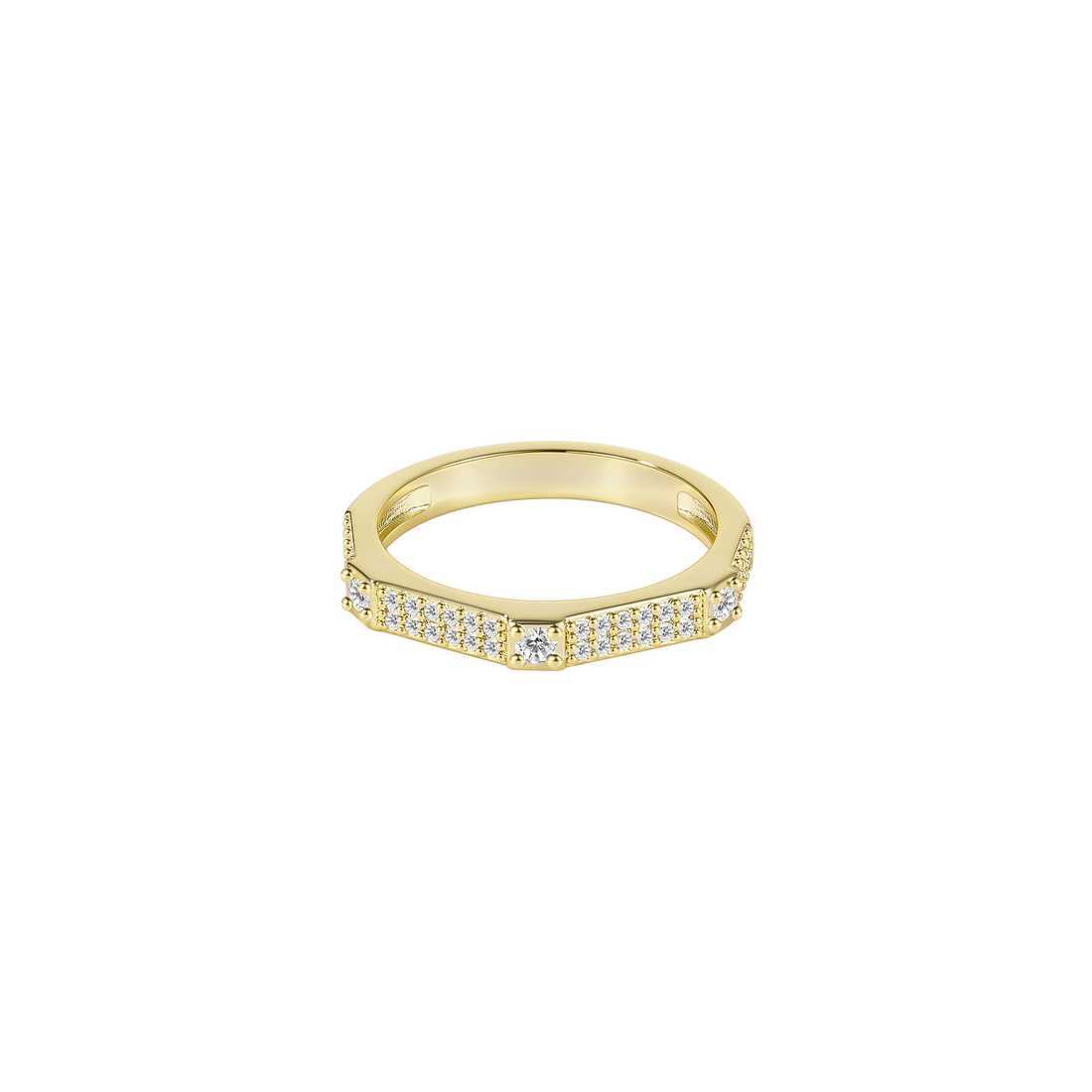 Anello con pietra preziosa eterna da danza rotonda