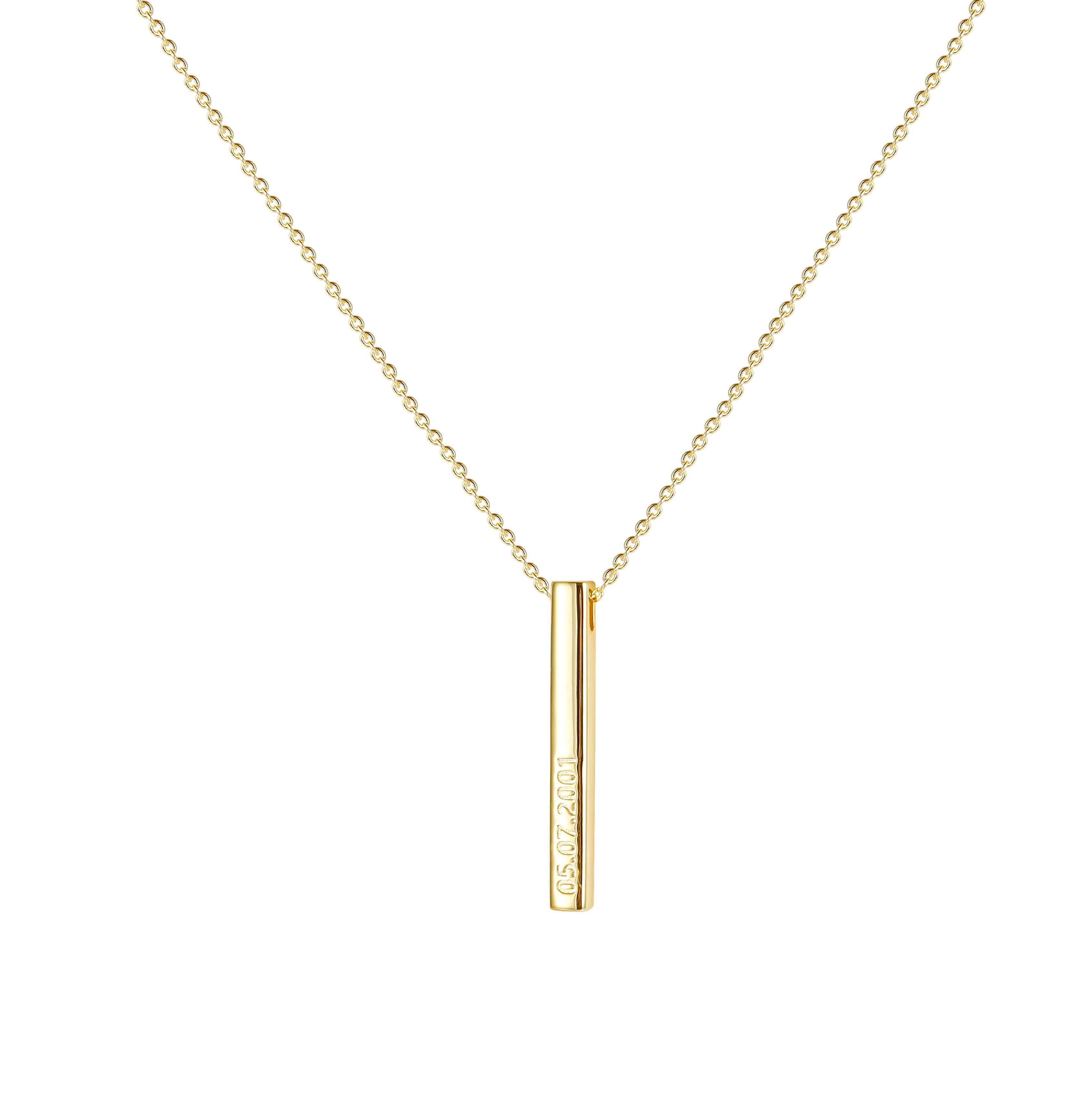 Amazon.com: Oak&Luna - Personalized Pillar Bar Name Necklace With or  Without Diamond - in Sterling Silver or Gold Plating, Yellow gold or White  Gold - Customized Engraved Up to 4 Inscriptions -
