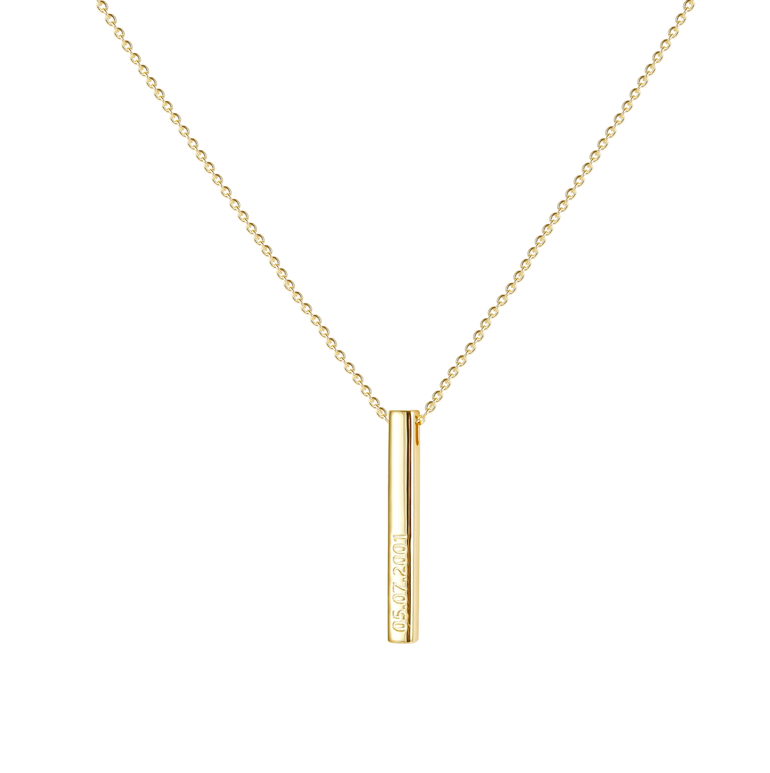 Engravable Pillar Bar Necklace