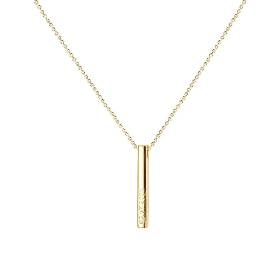 engraved bar necklace, custom engraved necklace, pillar bar necklace, best gifts for friend, 14k pendant necklace