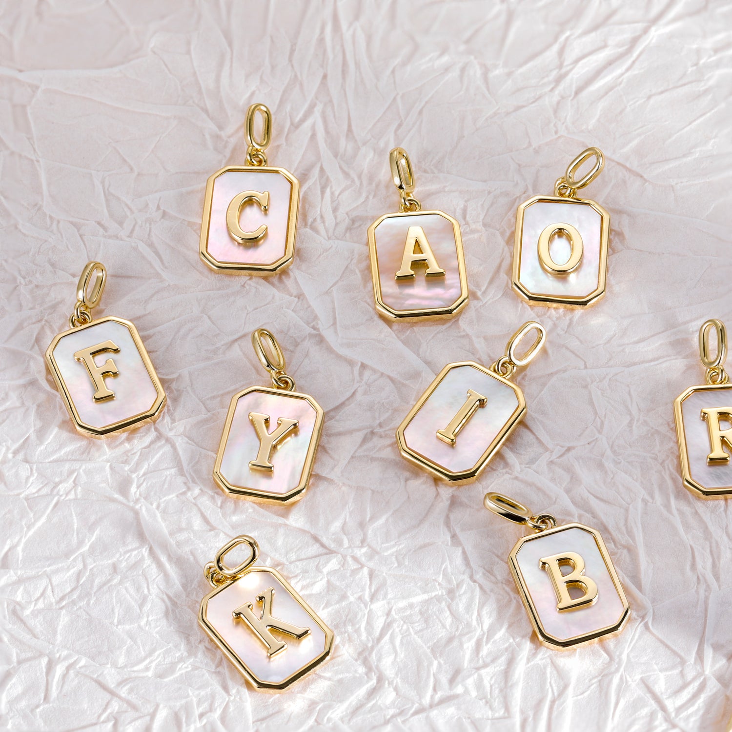 14k Gold Gold Letter Charms For Necklaces Diamond Initial Pendant